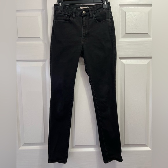 Levi’s 721 High Rise Skinny Washed Faded Black Denim - Picture 7 of 14